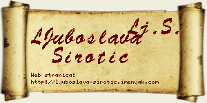 LJuboslava Sirotić vizit kartica